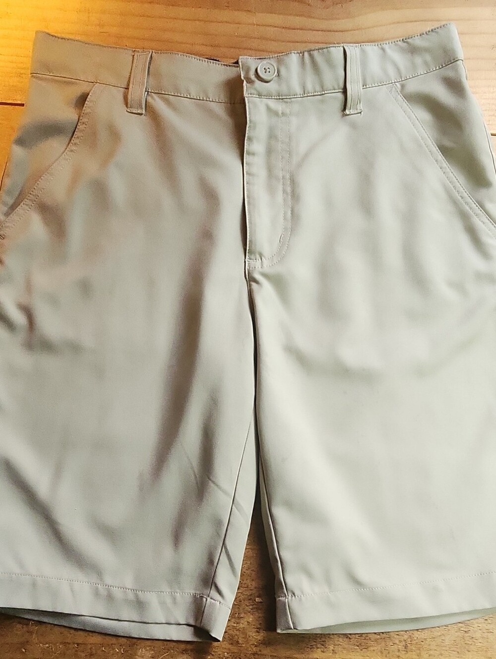 French Toast Boys Flat Front Chino Shorts, Beige, Size 16, Twill, Pockets. Excel